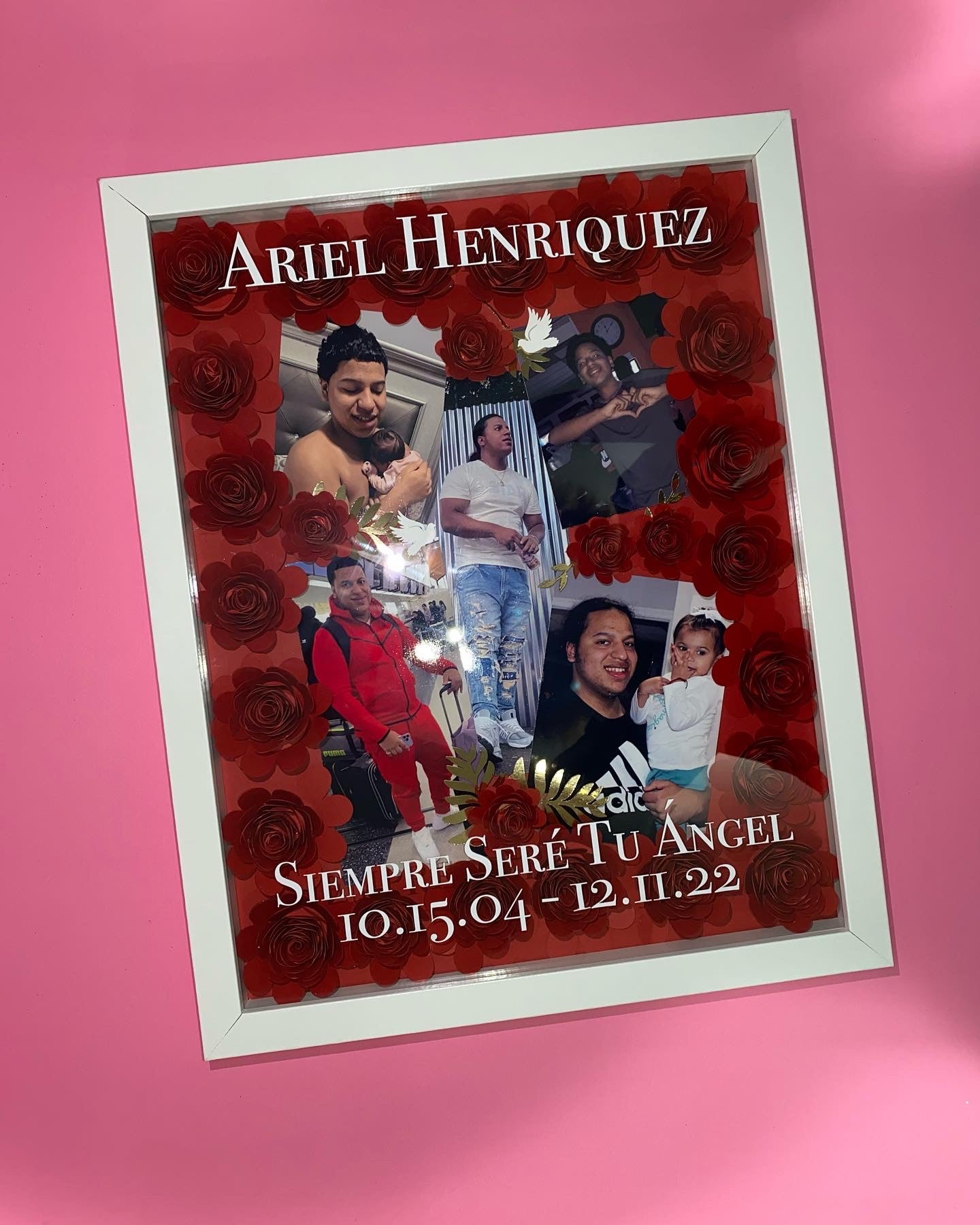 Memorial Rose Flower Shadowbox