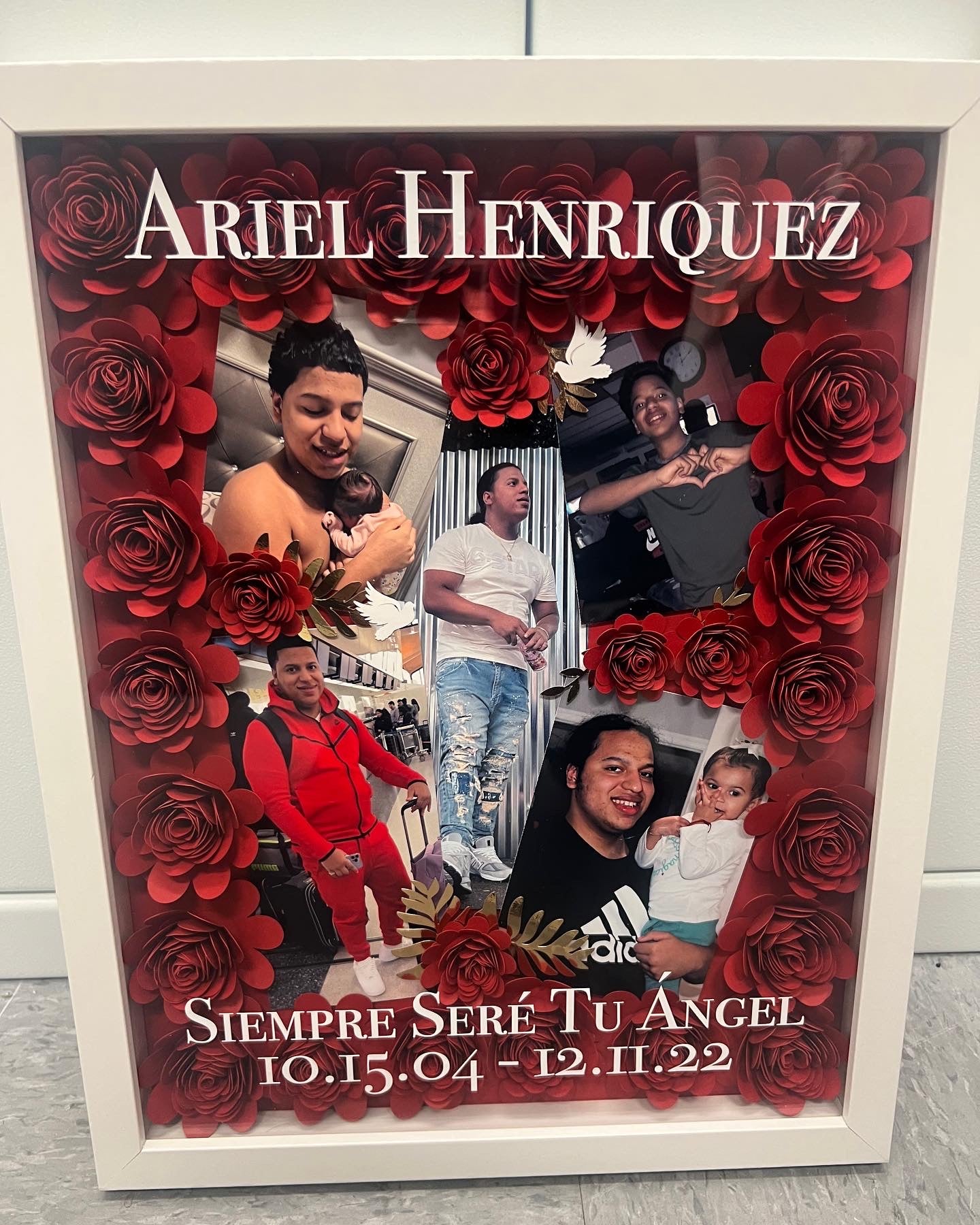 Memorial Rose Flower Shadowbox